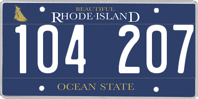 RI license plate 104207