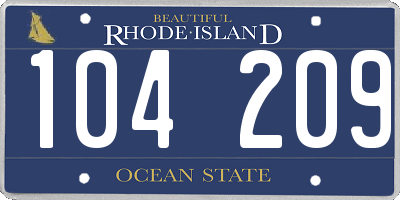 RI license plate 104209