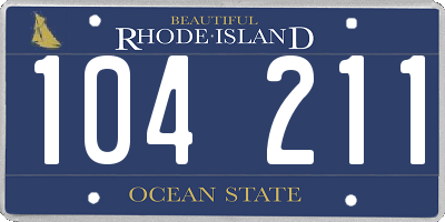 RI license plate 104211