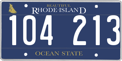 RI license plate 104213
