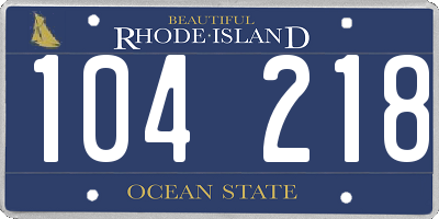 RI license plate 104218
