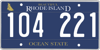 RI license plate 104221