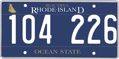 RI license plate 104226