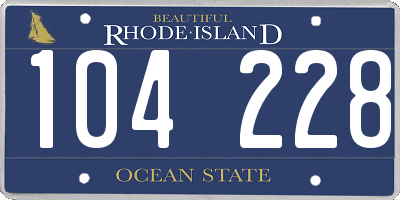 RI license plate 104228
