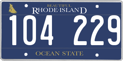 RI license plate 104229