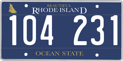 RI license plate 104231