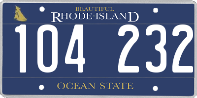 RI license plate 104232