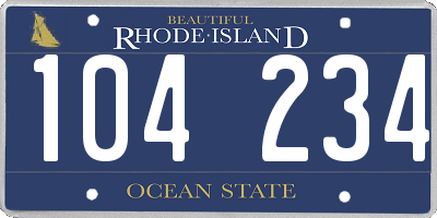 RI license plate 104234