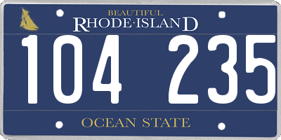 RI license plate 104235
