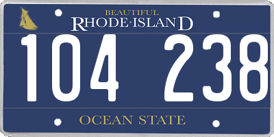 RI license plate 104238