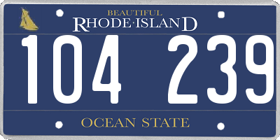 RI license plate 104239