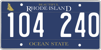 RI license plate 104240