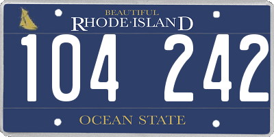 RI license plate 104242