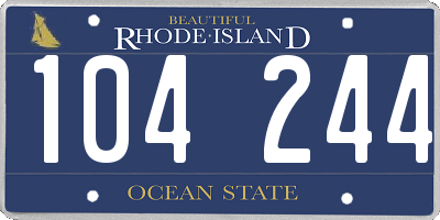 RI license plate 104244