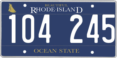 RI license plate 104245