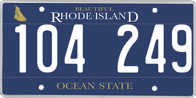 RI license plate 104249