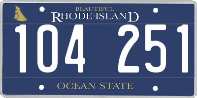 RI license plate 104251