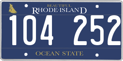 RI license plate 104252