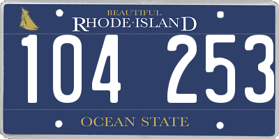 RI license plate 104253