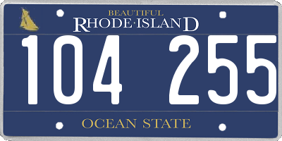 RI license plate 104255