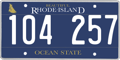 RI license plate 104257