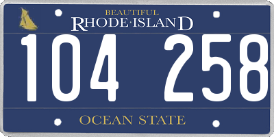 RI license plate 104258