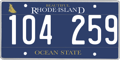 RI license plate 104259