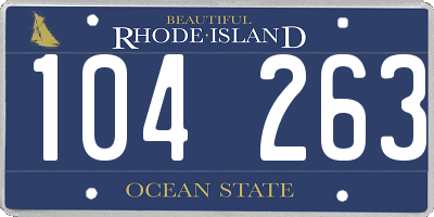 RI license plate 104263