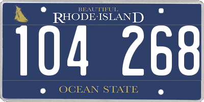 RI license plate 104268