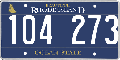 RI license plate 104273