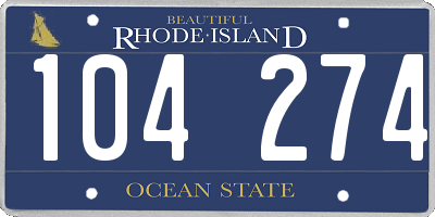 RI license plate 104274