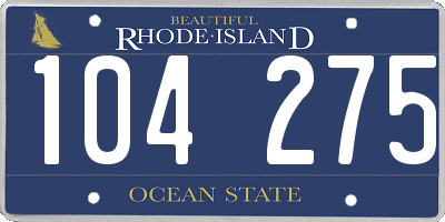 RI license plate 104275