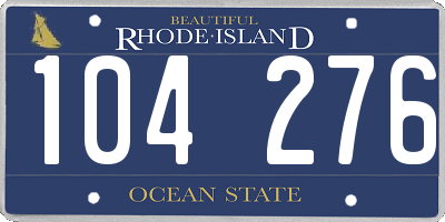 RI license plate 104276