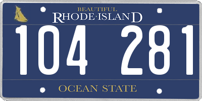 RI license plate 104281