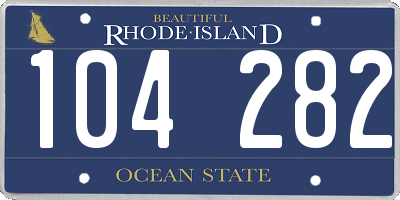 RI license plate 104282