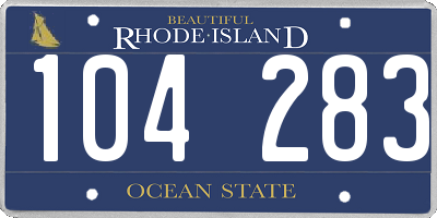 RI license plate 104283
