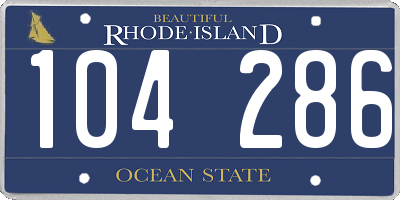 RI license plate 104286