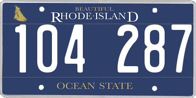 RI license plate 104287