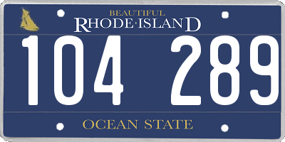 RI license plate 104289