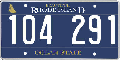 RI license plate 104291