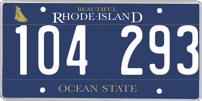RI license plate 104293