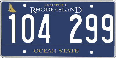 RI license plate 104299