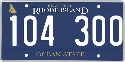 RI license plate 104300