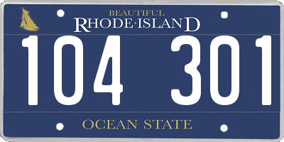 RI license plate 104301