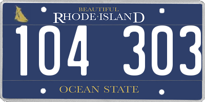 RI license plate 104303