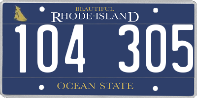 RI license plate 104305