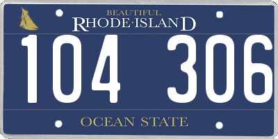 RI license plate 104306