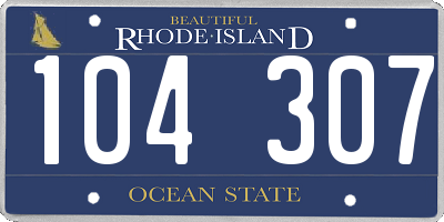 RI license plate 104307