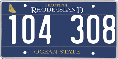 RI license plate 104308