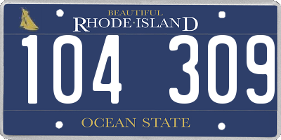 RI license plate 104309